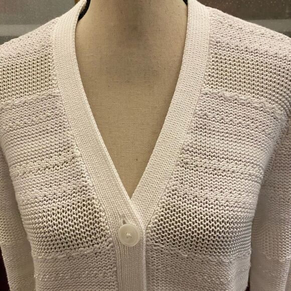 Ralph Lauren black label white fringe cardigan, L - Picture 5 of 12